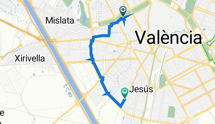 Extramurs, València to Carrer del Músic Penella, 3–15, València