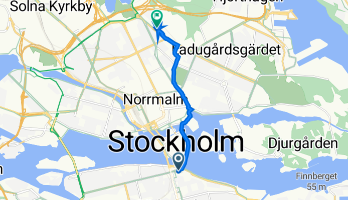 Södermalmstorg 1, Stockholm to Körsbärsvägen 5, Stockholm