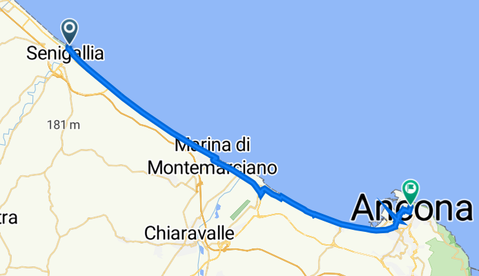 Via Banchina di Levante 6–10, Senigallia a Via Goito 12, Ancona