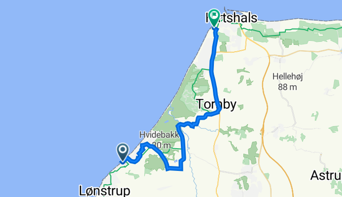 Vigsøvej 3, Lønstrup nach Fyret 2, Hirtshals