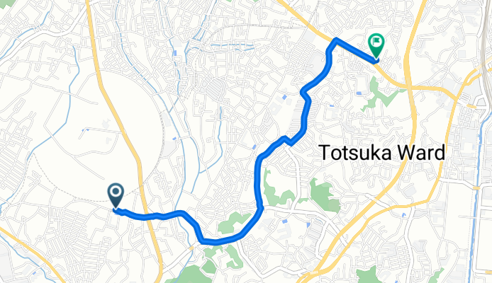 深谷町1728-2, 横浜市戸塚区 to 矢部町1576, 横浜市戸塚区