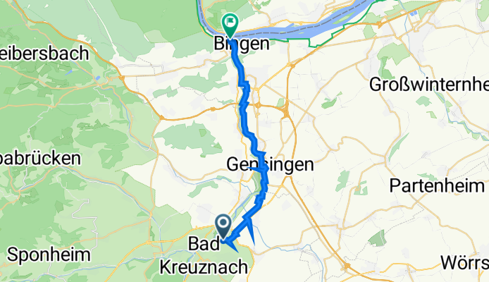 Bad Kreuznach nach Bingen am Rhein