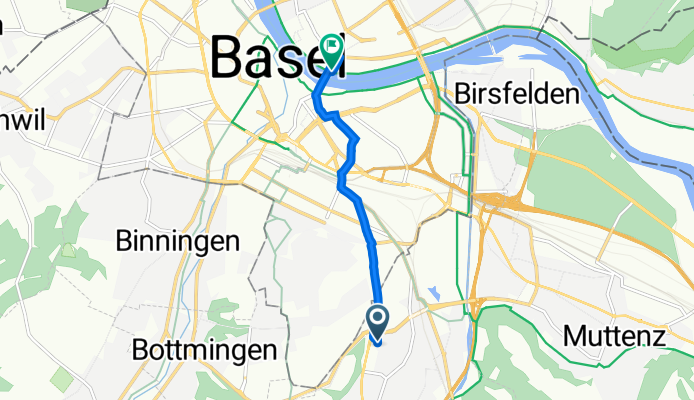 Therwilerstrasse 15, Münchenstein nach Theodorsgraben 4–18, Basel