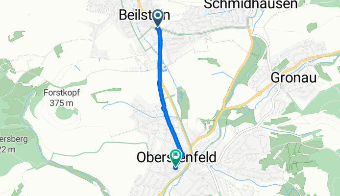 Hauptstraße 64, Beilstein nach Pfaffengässle 8, Oberstenfeld
