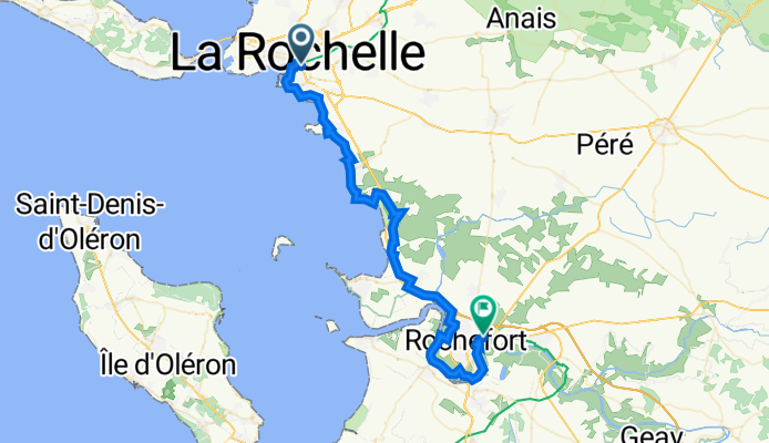 De Avenue de Colmar 19, La Rochelle à Avenue de la Libération 7, Rochefort