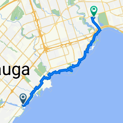 91 Lakeshore Rd E, Mississauga to 65 Deforest Rd, Toronto