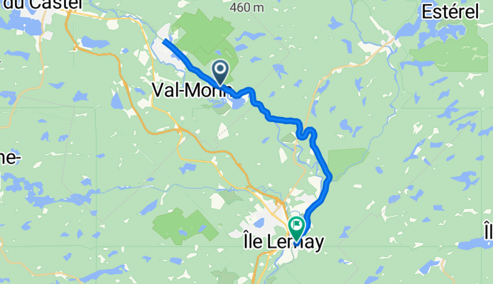De Chemin de la Gare 1865, Val-Morin à Rue Saint Gabriel 955, Sainte-Adèle