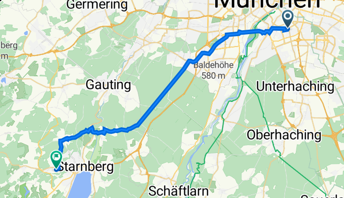 Werinherstraße 130, München nach Alpenstraße 13, Starnberg