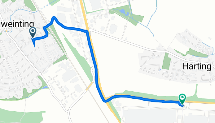 Dietrich-Bonhoeffer-Straße 2, Regensburg nach Herbert-Quandt-Allee, Regensburg