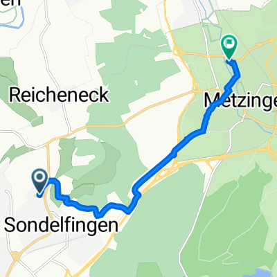 Rosnetstraße 2, Reutlingen nach Friedrich-Münzinger-Straße 6, Metzingen