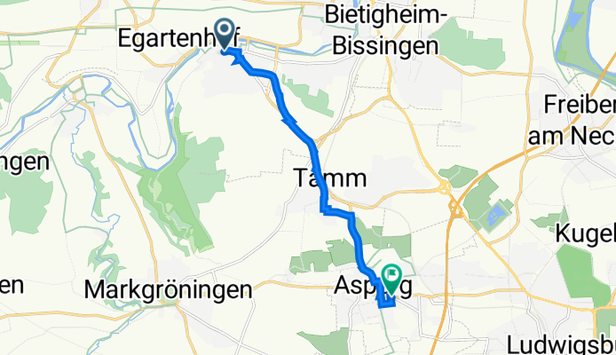 Jahnstraße 45, Bietigheim-Bissingen nach Eglosheimer Straße 37, Asperg
