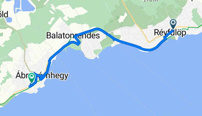 Füredi út 63., Révfülöp to Badacsonyi utca 39/2., Ábrahámhegy