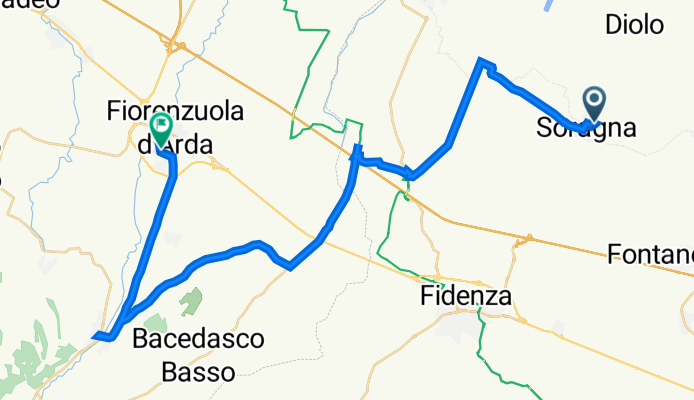 Da Via Alcide De Gasperi 7, Soragna a Via San Rocco 43, Fiorenzuola d'Arda