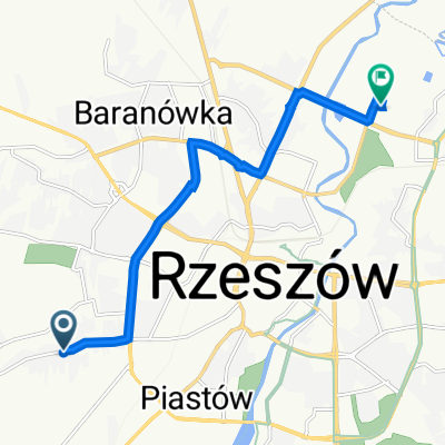 Staroniwska 73, Rzeszów do Ciepłownicza 8B, Rzeszów