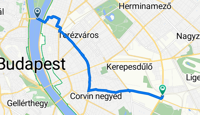 Margit híd, Budapest to Könyves Kálmán körút 25., Budapest