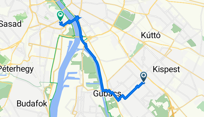 Zalán utca 40C., Budapest to Lágymányosi utca 12., Budapest