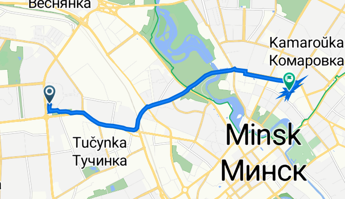 проспект Пушкина, Минск до улица Куйбышева, Минск