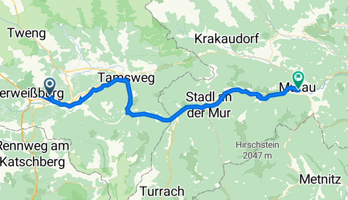 Bodenfeldweg 230, Sankt Michael im Lungau naar Schillerplatz 1, Murau