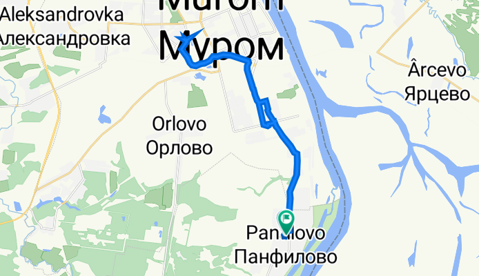 Молодёжная улица, Село Панфилово до Молодёжная улица, Село Панфилово