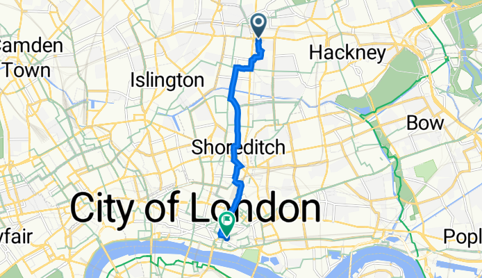 Dalston Sq, London to 20 Fenchurch St, London