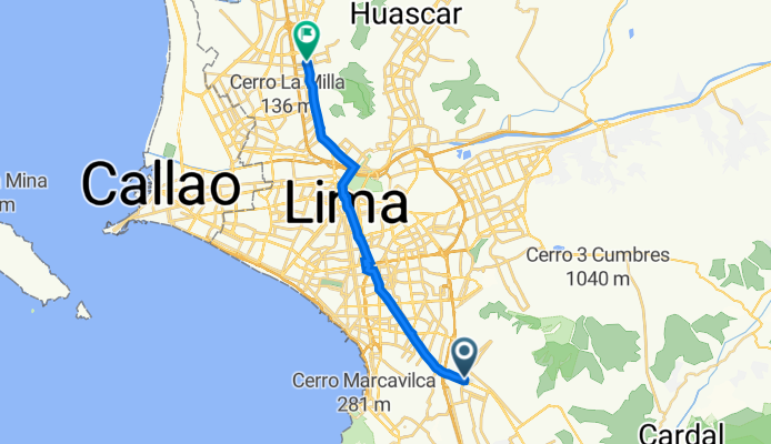 mis hijos De Avenida San Juan 1235, San Juan de Miraflores a Terminal Naranjal, Lima