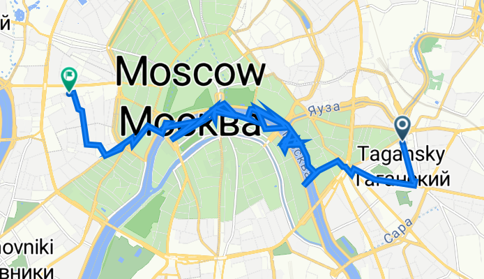 От Добровольческий переулок 31, Москва до Композиторская улица 15, Москва