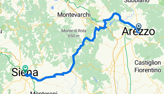 Da Via Guido Monaco 3, Arezzo a Via Salicotto 37, Siena