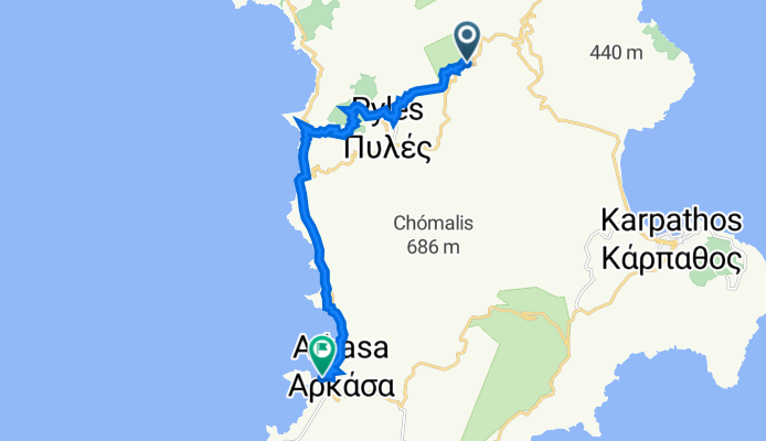 G5W5+V2, Volada nach Οdos xoris onomasia, Karpathos