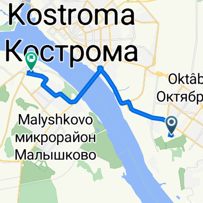 От Кострома до переулок Крайний 6, Кострома