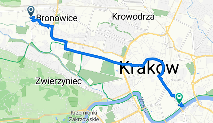 Samuela Bogumiła Lindego 1E, Kraków do Świętego Wawrzyńca 38, Kraków