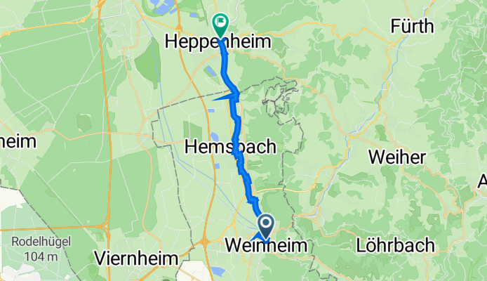 Karlsberg 4A, Weinheim nach Friedrichstraße 40, Heppenheim (Bergstraße)
