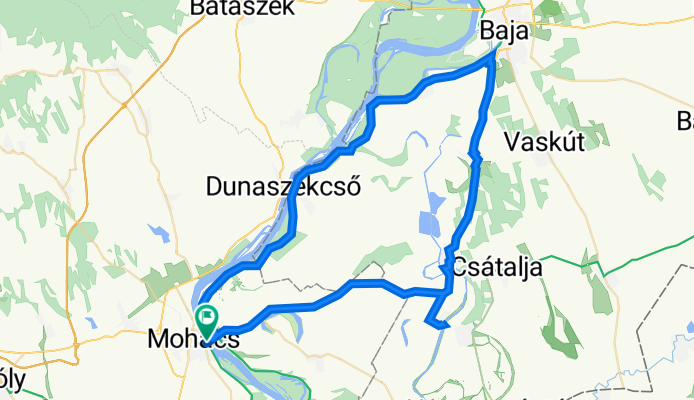 Mohács - Baja - Nagybaracska - Dávod - Mohács