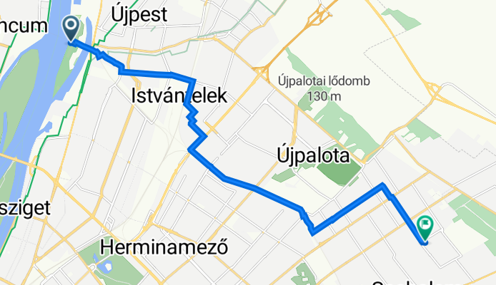 Népsziget út 1., Budapest to Orsika tér 3., Budapest