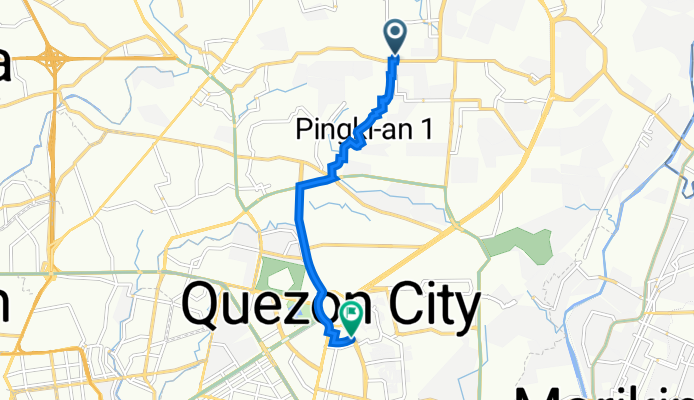 Route from Upper Chestnut 25, Quezon City
