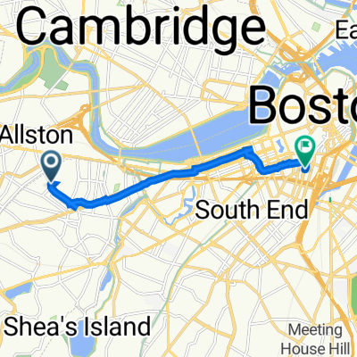 455 Harvard St, Brookline to 796–802 Washington St, Boston