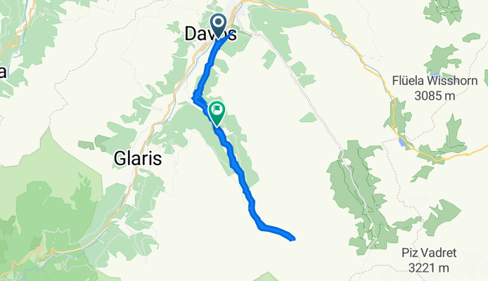Mattastrasse 26A, Davos Platz nach Sertigerstrasse 11, Davos Clavadel
