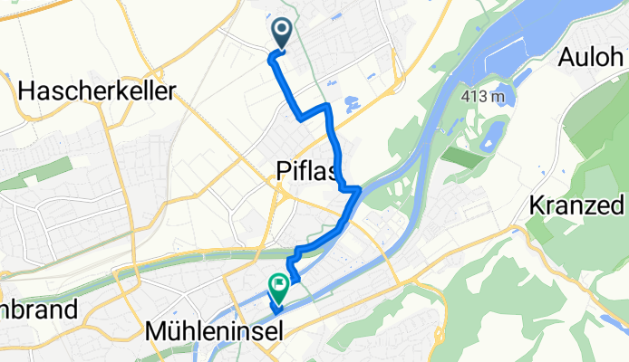 Landshuter Straße 55, Ergolding nach Isarweg 2, Landshut