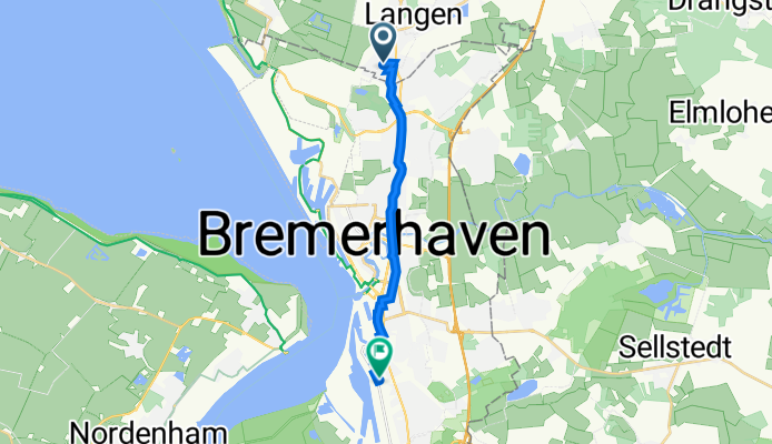Birkenweg 27, Geestland nach Am Lunedeich 115, Bremerhaven