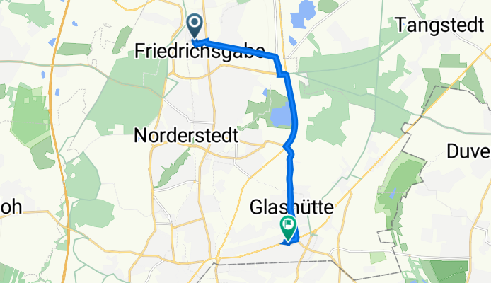 Bahnhofstraße 40, Norderstedt nach Segeberger Chaussee 166A, Norderstedt
