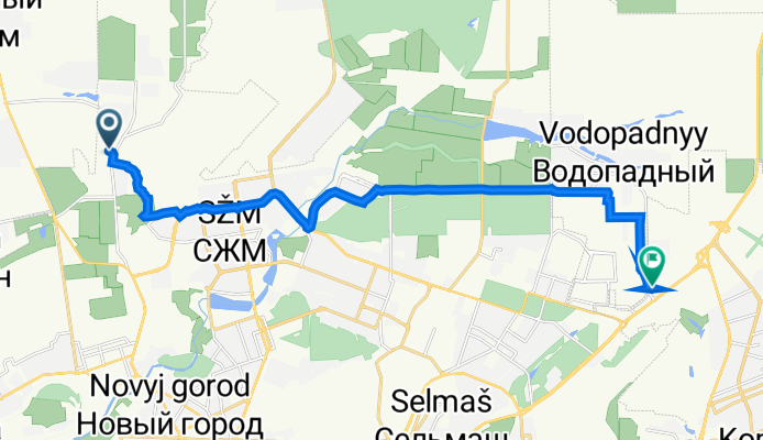 От Первоцветная улица 6Б, Ростов-на-Дону до Янтарный