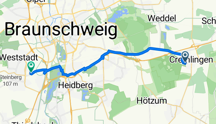 Am Papendorn 10, Cremlingen nach Friedrich-Seele-Straße 28, Braunschweig