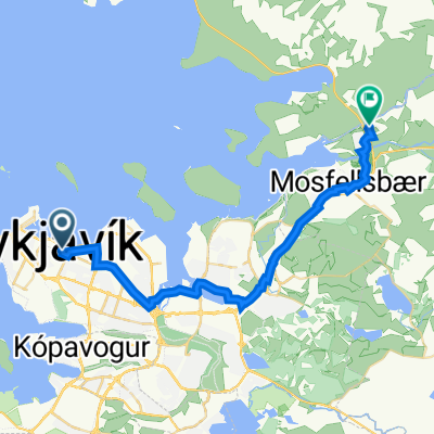 Vitastígur 3, Reykjavík to Bugðufljót 9, Mosfellsbær