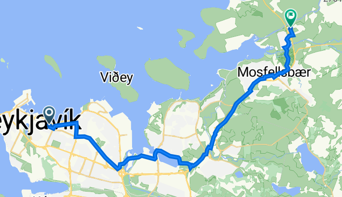 VitastĂgur 3, ReykjavĂk to BugðufljĂłt 9, Mosfellsbær