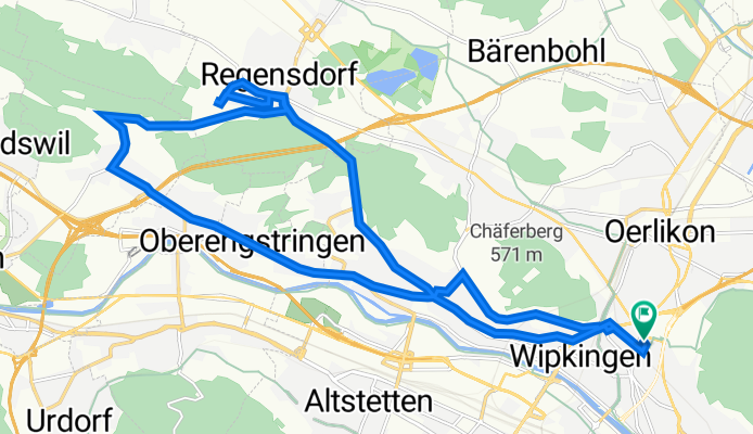 Schaffhauserstrasse 120C, Zürich to Schaffhauserstrasse 120C, Zürich