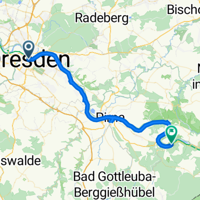 Schloßplatz 2, Dresden to Schandauer Straße 25B, Königstein