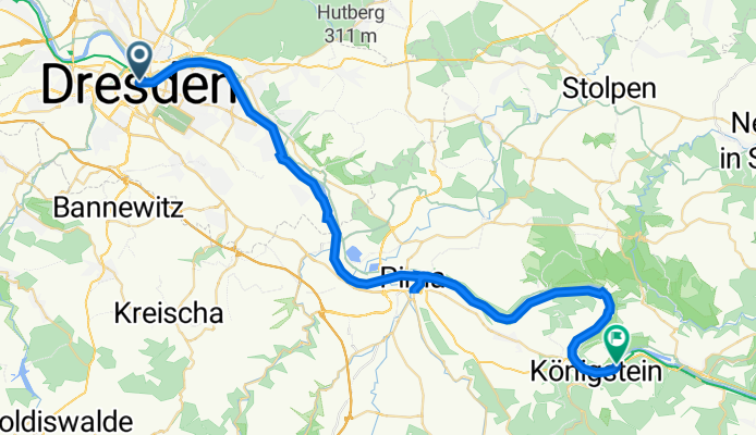 Schloßplatz 2, Dresden to Schandauer Straße 25B, Königstein