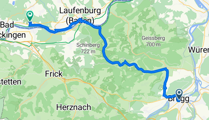 Bahnhofplatz 4, Brugg AG nach Schaffhauser Straße 123/1, Bad Säckingen