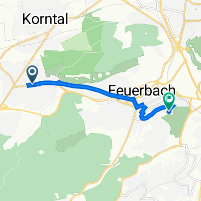 Pforzheimer Straße 326, Stuttgart nach Beim Höhenfreibad 37, Stuttgart