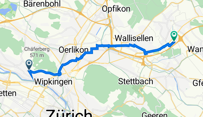 Im Wingert 18, Zürich nach Industriestrasse 12, Dietlikon