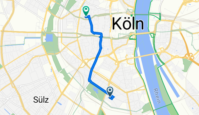 Martin-Luther-Platz 23, Köln nach Friesenstraße 57, Köln